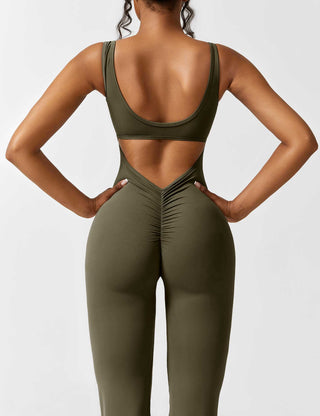 FitWear - V-Back Flared Jumpsuit