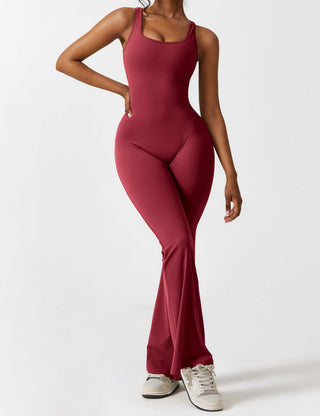 FitWear - V-Back Flared Jumpsuit